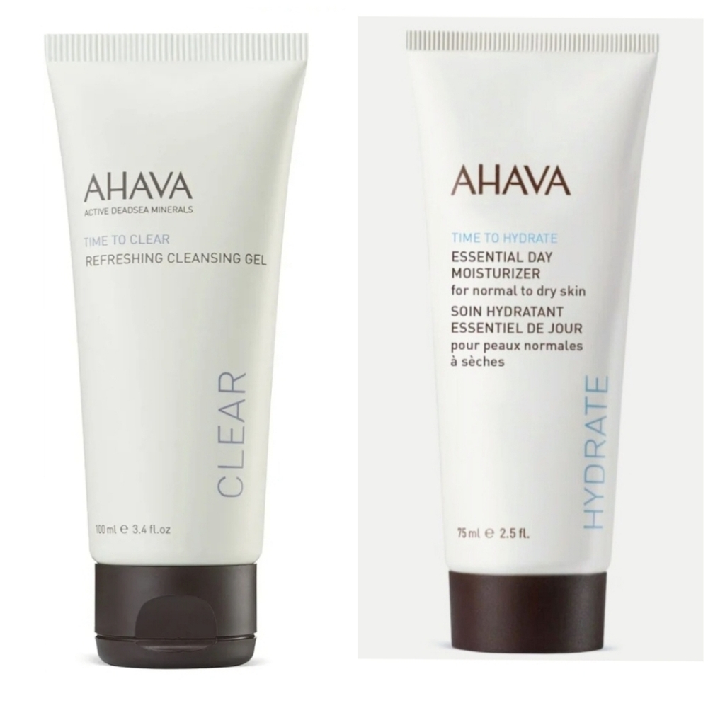 Set: Ahava Time to Clear Cleanser & Time to Hydrate Moisturizer (NEW/SEALED)